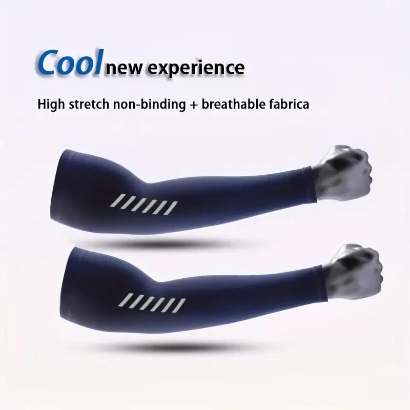 Arm Sleeves, UPF50+ UV Protection Compression Ice Silk Cooling Breathable Anti-Slip Men Women Cycling Outdoor Sports