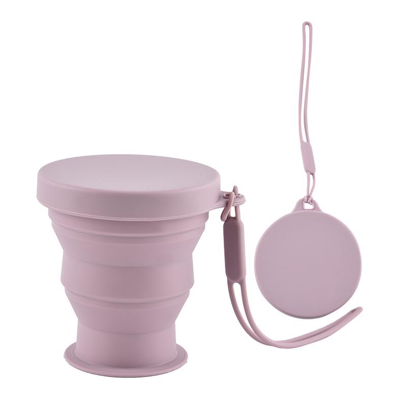 

Складной силиконовый дорожный стакан - Портативный для улицы, кемпинга, для полоскания рта, однотонный