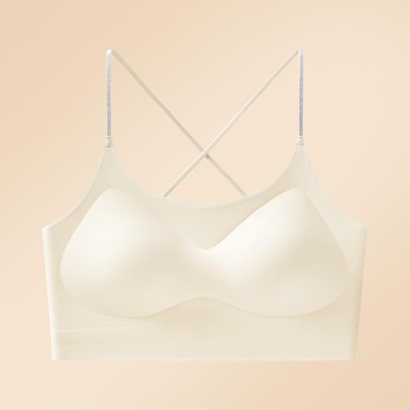 Silent bra invisible bra with gathered straps and no steel underwire underwear