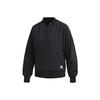 Bomber Logo Wrinkled Solid Loose Sports Jacket Women Jacket Black FU6230