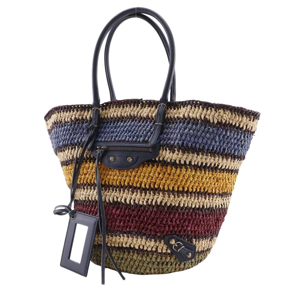 BALENCIAGA Basket bag Tote Bag Raffia/leather Women Used