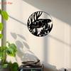 2D Flat Laser Cut Black Iron Turtle Wall Art, Ocean Theme Seaweed Marine Decor for Aquarium Fish Bathroom Wet Area Office Room