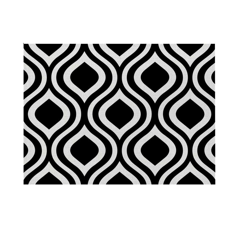 40X30cm Modern Geometric Simple Dining Tables Mat Heat Resistant Linen Placemat For Table Drink Cup Coaster Kitchen Accessories
