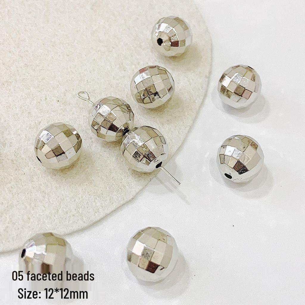 20 Acrylic Silver Square-Round Spacer Beads for DIY Beading and Accessories