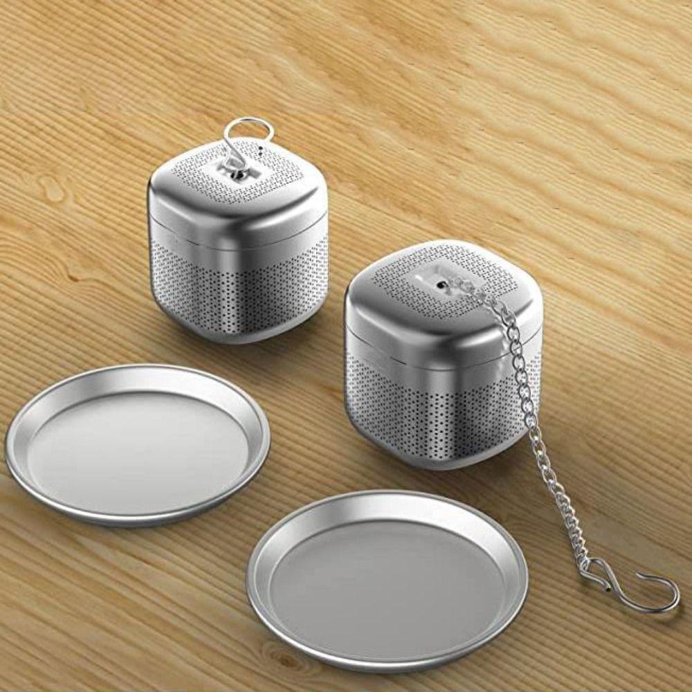 2 Set Stainless Steel Square Tea Infuser Ball Tea Strainer Teaware Tea Filter  Cooking