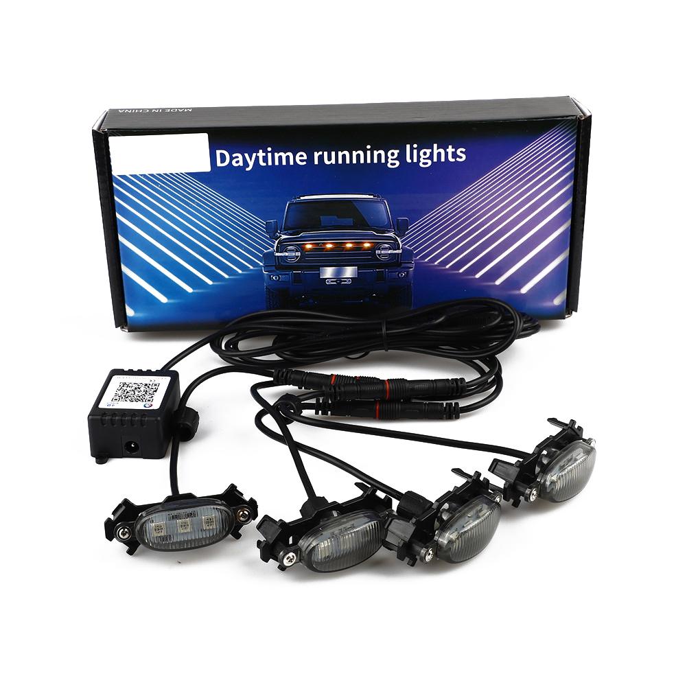 RGB Color LED Grille Light Kit For Ford F150 F250 F350 For Toyota Universal 12V Vehicles Front Grille LED Lights Lamp