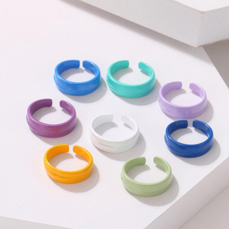 Dongdaemun design ring ring simple metal spray paint cold wind personalized opening ring