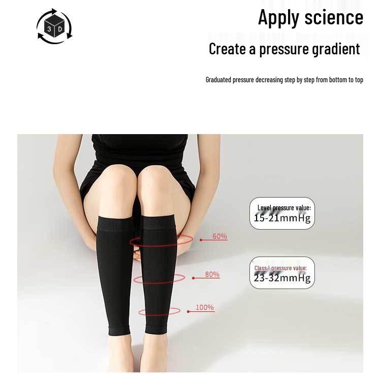 Manchons de mollet de compression unisexes - Pression transfrontalière, Soutien de deuxième niveau
