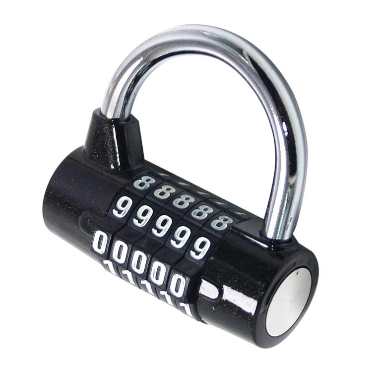 5 Digit Zinc Alloy Combination Padlock High Security U Shape Wide Shackle Design Waterproof Anti-Theft Lock for Gym Locker