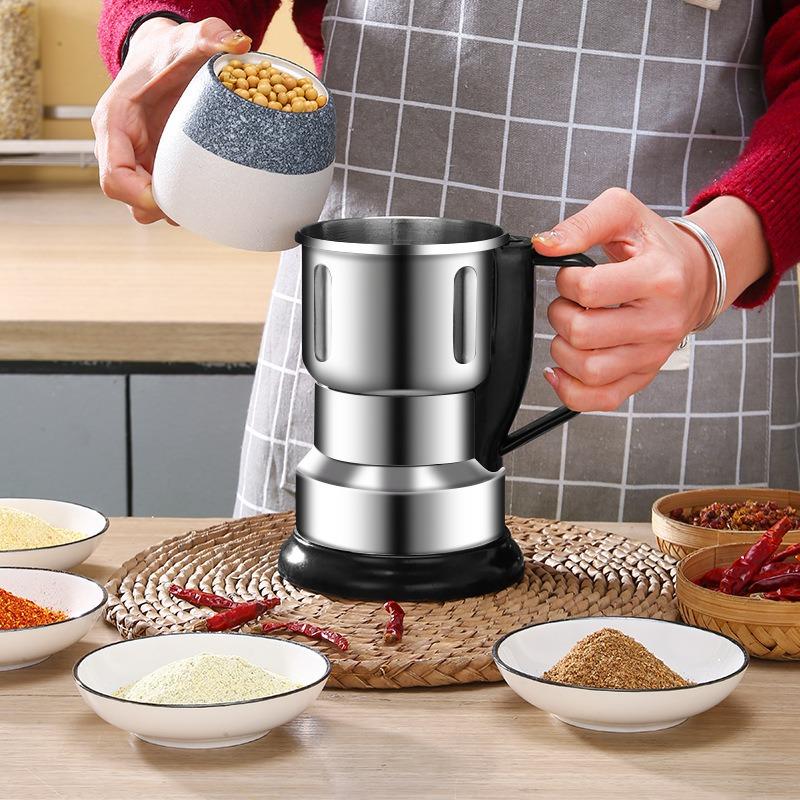 Multipurpose Grinding Portable Electric Coffee Grinder Household Stainless Steel Grinder for Seeds Spices Herbs Nuts EU Plug