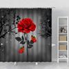 Flower Shower Curtain Set Orchid Teal Rose Plant Floral Leaves Print Bathroom Decor Fabric Bath Curtain Bathtub Accessories Hook