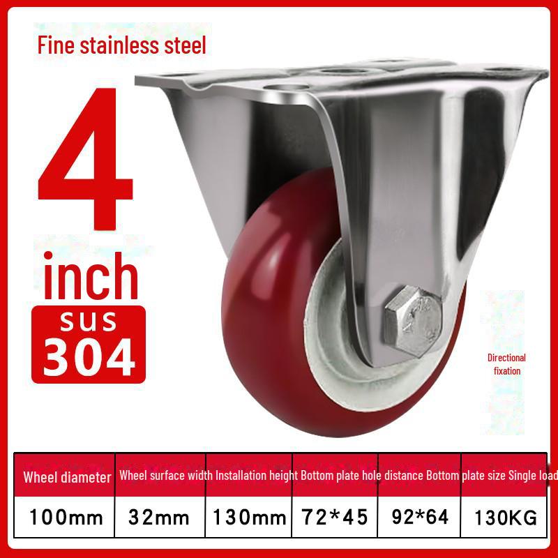 Medium 304 Stainless Steel Silent Caster Wheels with Brakes - Available In 3", 4", and 5" Sizes (Anti-Rust & Labor-Saving)