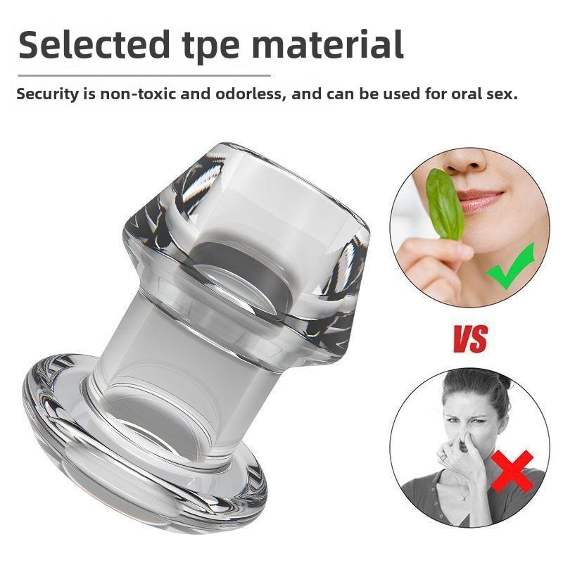 Hollow Anal Plug Transparent Peeping Anal Dilator Vestibular Pull Beads Anal Plug Out Leakage Prevention Liquid Adult Erotic Products