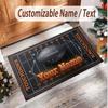 American Football Theme Soft Crystal Velvet Rug Custom Name & Text Print Non Slip Floor Rug for Bedroom Living Room