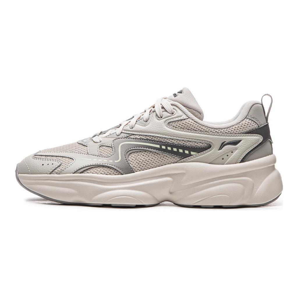 Li Ning Milk Coconut Cushioning Rebound Slip Resistant Abrasion Resistant Height Increasing Low top Casual Shoes Men's AGCW115-1