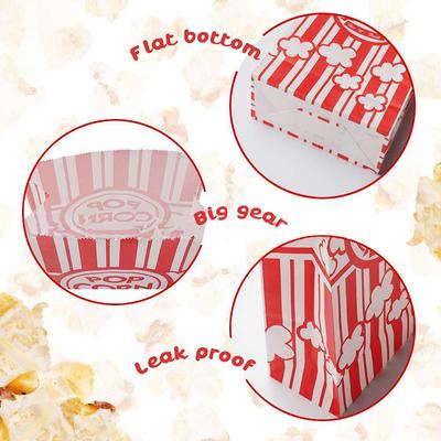 25 bolsas para envasar palomitas de maíz con diseño de rayas de carnaval, mini contenedores para alimentos