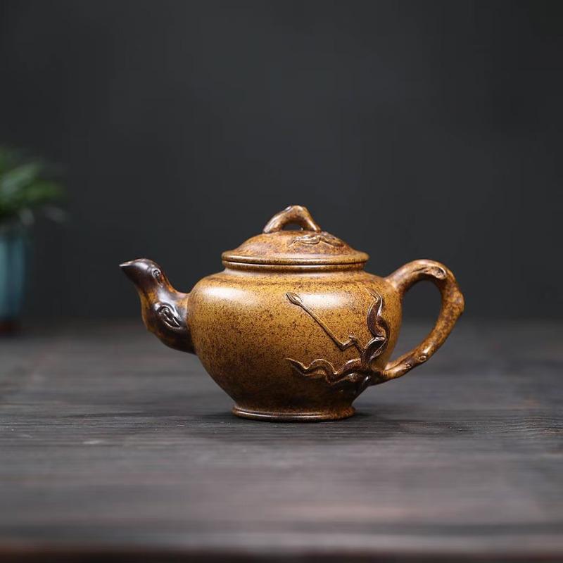 350ml Antique Yixing Purple Clay Teapots Master Handmade Peach Pot Raw Ore Wood-fired Porcelain Mud Kettle Zisha Teaset Supplies
