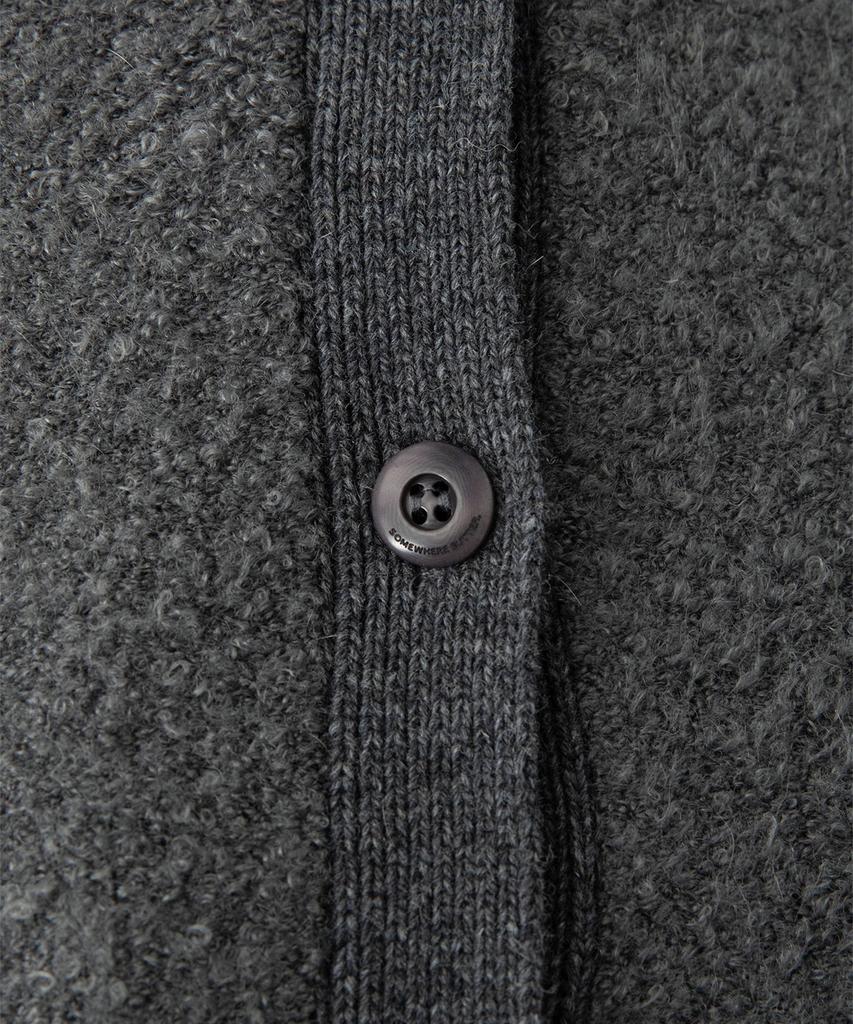 Sseomweeobeoteo Rima Boucle V-Neck Cardigan - Charcoal