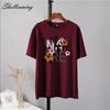 Shellsuning Vintage Graphic Harajuku Trička s potiskem Dámské 100% bavlna O Krátký rukáv Měkké trička Dámská Jednoduchá estetická trička