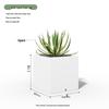 Yunduo Square Fiberglass Planter - 50x50x50cm, White, No Drainage