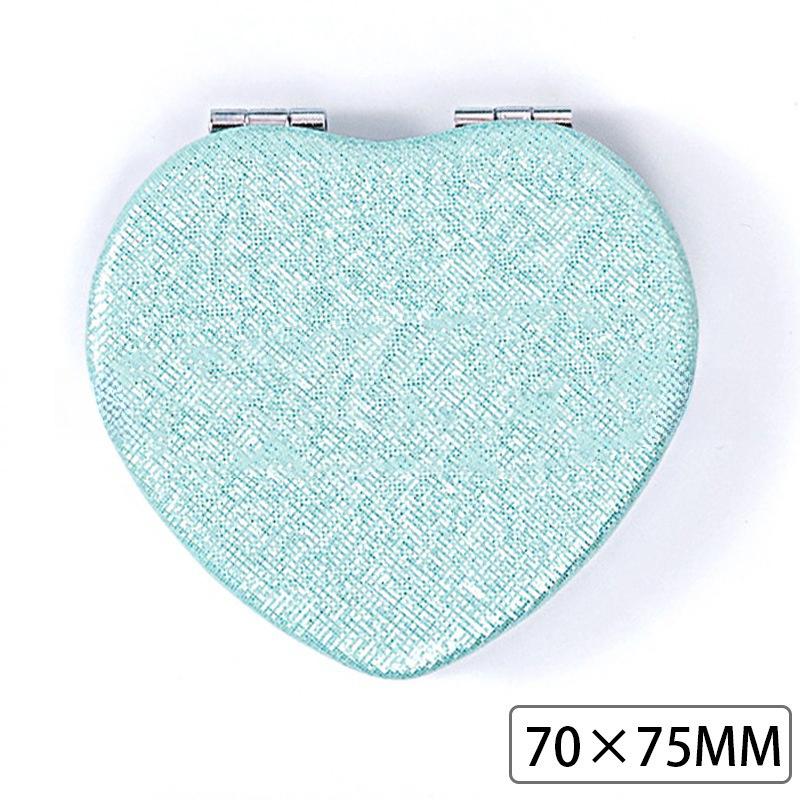 1 Piece Dual Sided Portable Heart Shaped Compact Mirrors Folding Makeup Mirror Travel Size High Definition Pocket Vanity