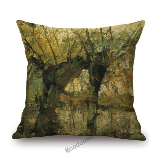 Modern Abstract Art Geomtric Lines Red Blue Yellow Piet Mondrian Oil Painting Home Decorative Pillow Case Linen Cushion Cover Peach skin 18*18(CM)-1Pcs