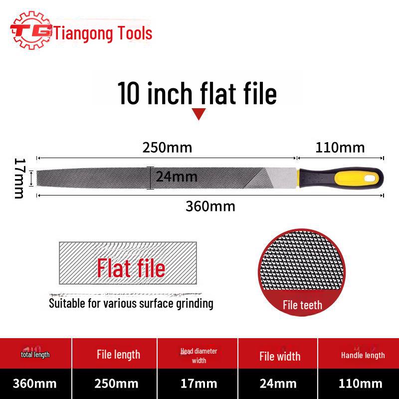 Tiangong High Carbon Steel Woodworking File Set: Triangular, Poking Knife, Round File for Benchwork and Grinding.