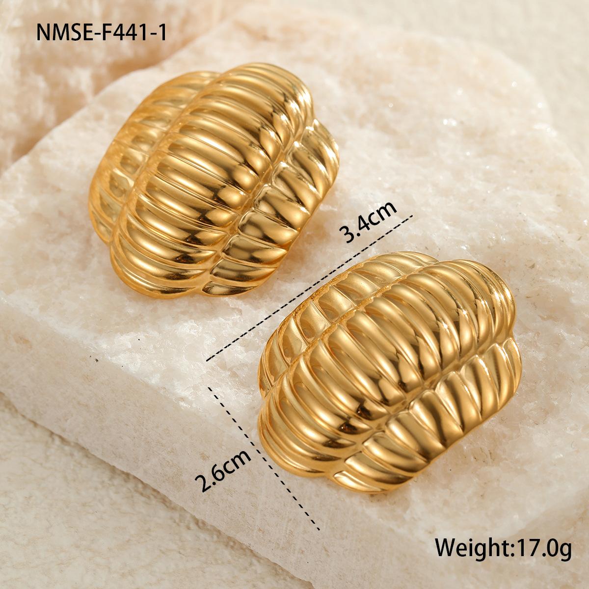 GEMCHIC Women s Luxury Gold Plated Stainless Steel Geometric Stud Earrings 18K