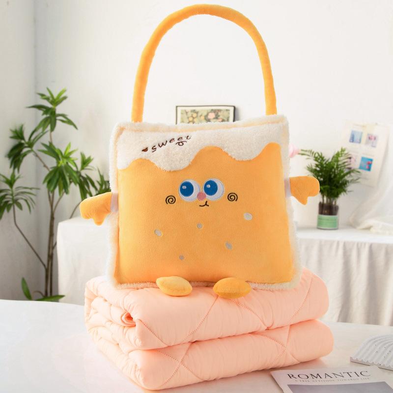 Cartoon Portable Pillow Quilt 2-in-1 Pillow Blanket Office Nap Pillow Car Folding Dopamine Pillow