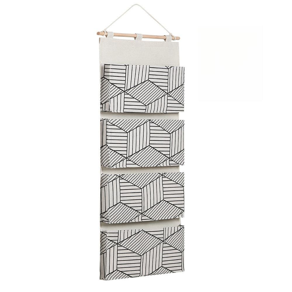

Multi-Layer Wall Hanging Storage Bag Fabric Organizer Wardrobe Door Behind Storage Artifact Sundries Storage белый