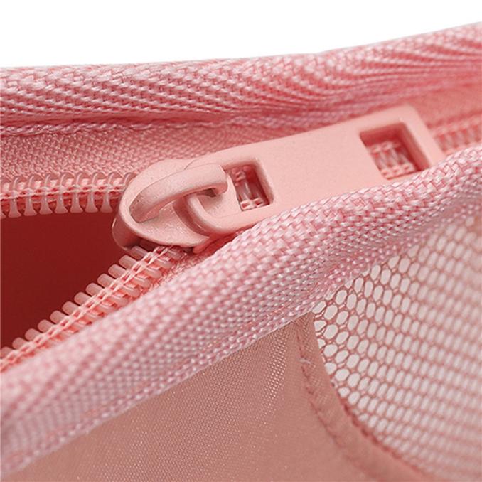 Portable Travel Waterproof Makeup Bag Vertical Foldable Large Capacity Handheld Zipper Pencil Storage Bag