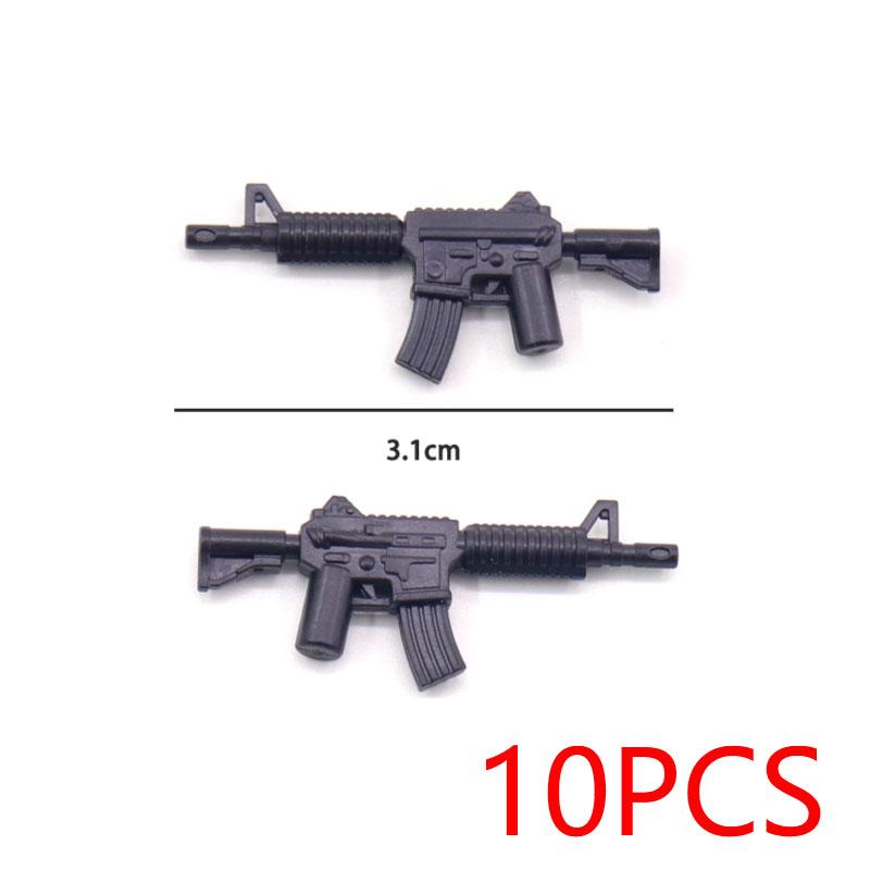 WW2 Military Scene Accessories Building Blocks Machine Gun Rifle Robot Wolf UAV MOC Bricks Toy