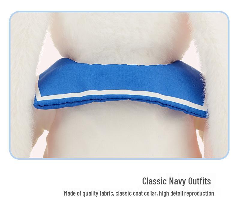 Navy Baby Rabbit Plush Toy with Long Ears - Cute Cartoon Comfort Doll for Kids