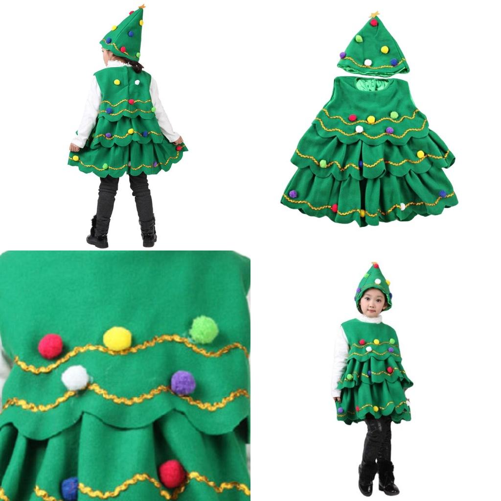 Premium Christmas Tree Clothing For Children Striped Design Perfect For Role-playing