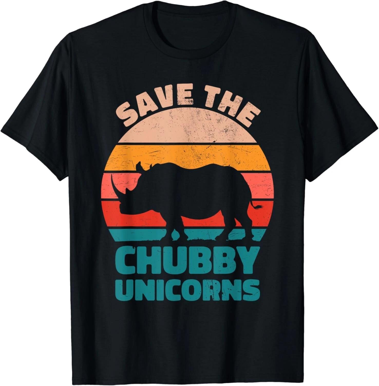 Funny Rhino Retro Sunset Tee Gift Unisex T-Shirt XL