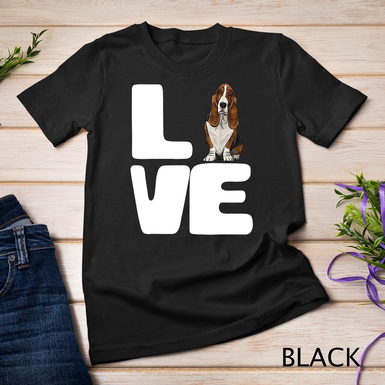 Love My Basset Hound Dog Lover Gift Unisex T-Shirt Mens Womens Tees Top S