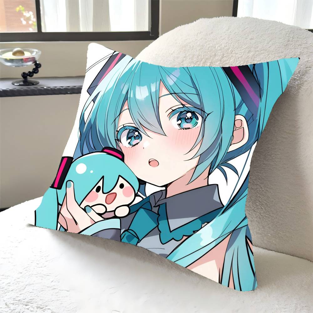 1PC HOT Anime H-Hatsune M-MikuS Pillow Case Square  Bedroom Sofa Leisure Comfort Cushion Car Home Decoration