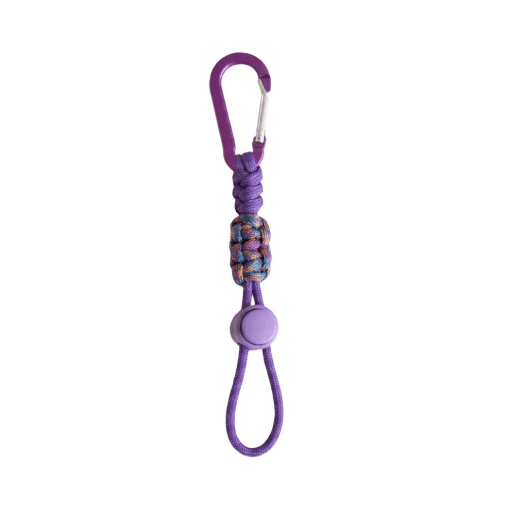 Locking Carabiner Clip Beverage Lanyard Braided Rope Key Chain Lanyard Outdoor Use фиолетовый