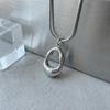 Hippop Irregular Pendant Necklace for Women Stainless Steel Snake Chains Hollowed-Out Necklaces Minimalist Trendy Jewelry Gift