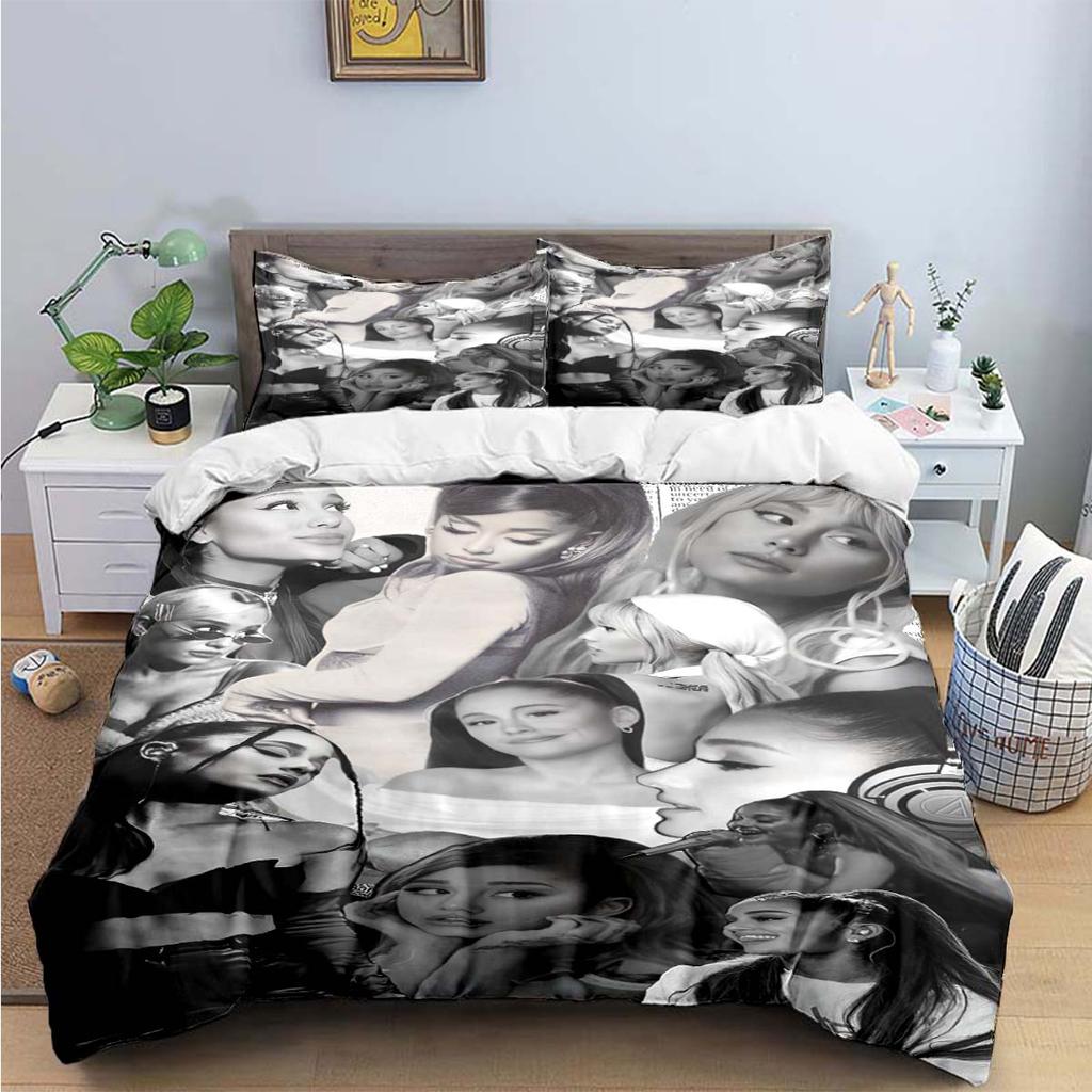 Comforter Fashion Pop Singer A-Ariana G-Grande Print Bedding Sets Bed Supplies Set Bed Comforter Set Bedding Set Luxury Gift