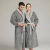 Double-Sided with Velvet Winter Couple Men's and Women's Long Nightgown