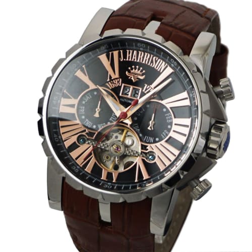 John Harrison J.H-033PB Big Balance Multifunction Automatic & Manual Winding Men's Watch
