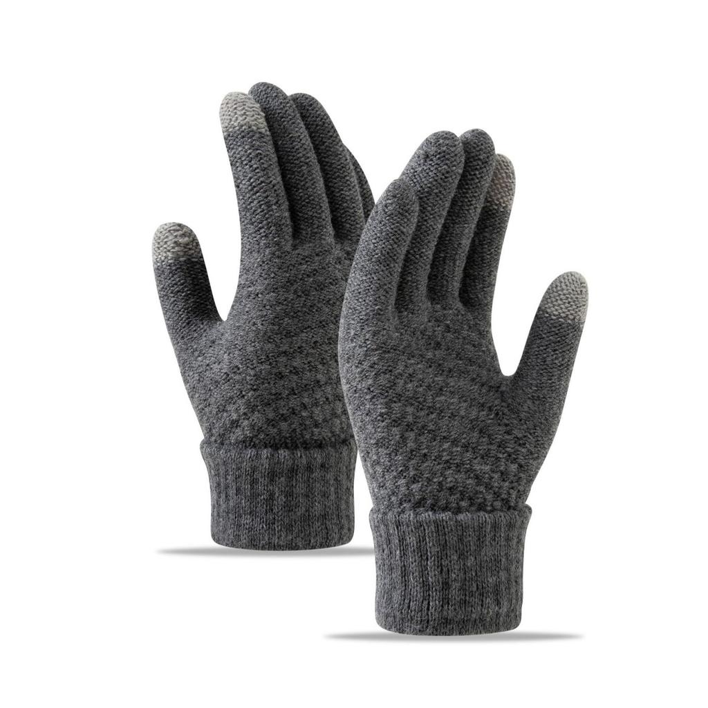 Gloves for Women In Winter, Thickened with Velvet, Korean Version, Cold Resistant, Cute, Cycling, Touch Screen, Warm, Knitted Yarn Gloves
