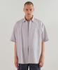 Relaxed Soft Poplin Short Sleeve Shirt [Purple Grey]