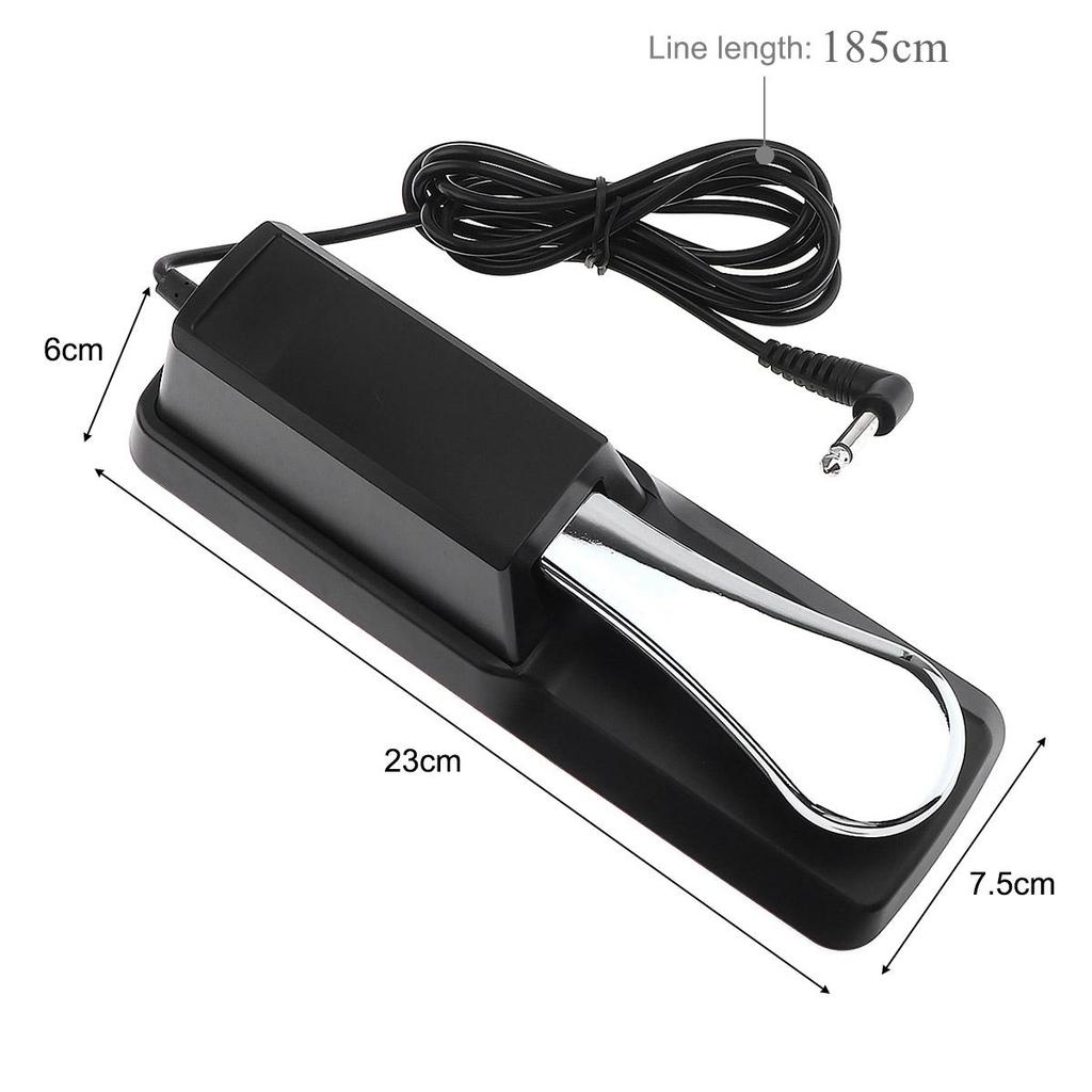 Universal Electronic Organ Piano Keyboard Sustain Pedal Chrome Plated Damper Pedal