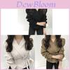 French Chic Blouse With Bubble Sleeves And V Neck For Spring 2025