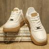 Fashion New Men's Leather White Sports Shoes, Breathable and Comfortable Casual Shoes, Men's Fashionable Outdoor Walking Shoes Size39-44