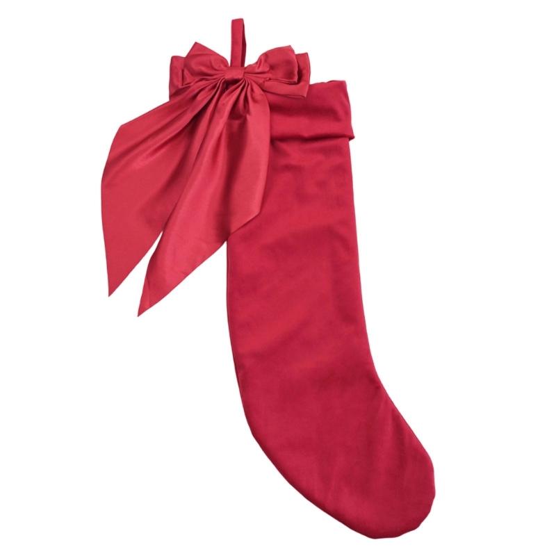 

Christmas Tree Ornament Bows Christmas Stockings Gift Bag Christmas Hanging Socks For Fireplaces Door Decoration