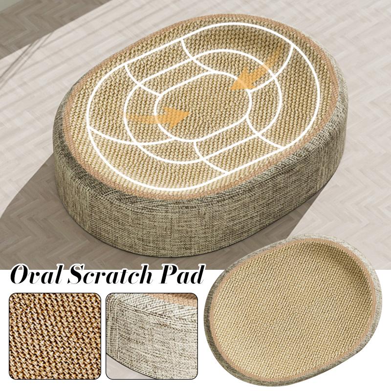 Oval Shaped Scratch Pad For Cats Sisal Scratching Cat Bed Multipurpose Pet Sleeping Mat Wear-Resistant Cat Scratch Bed Nest