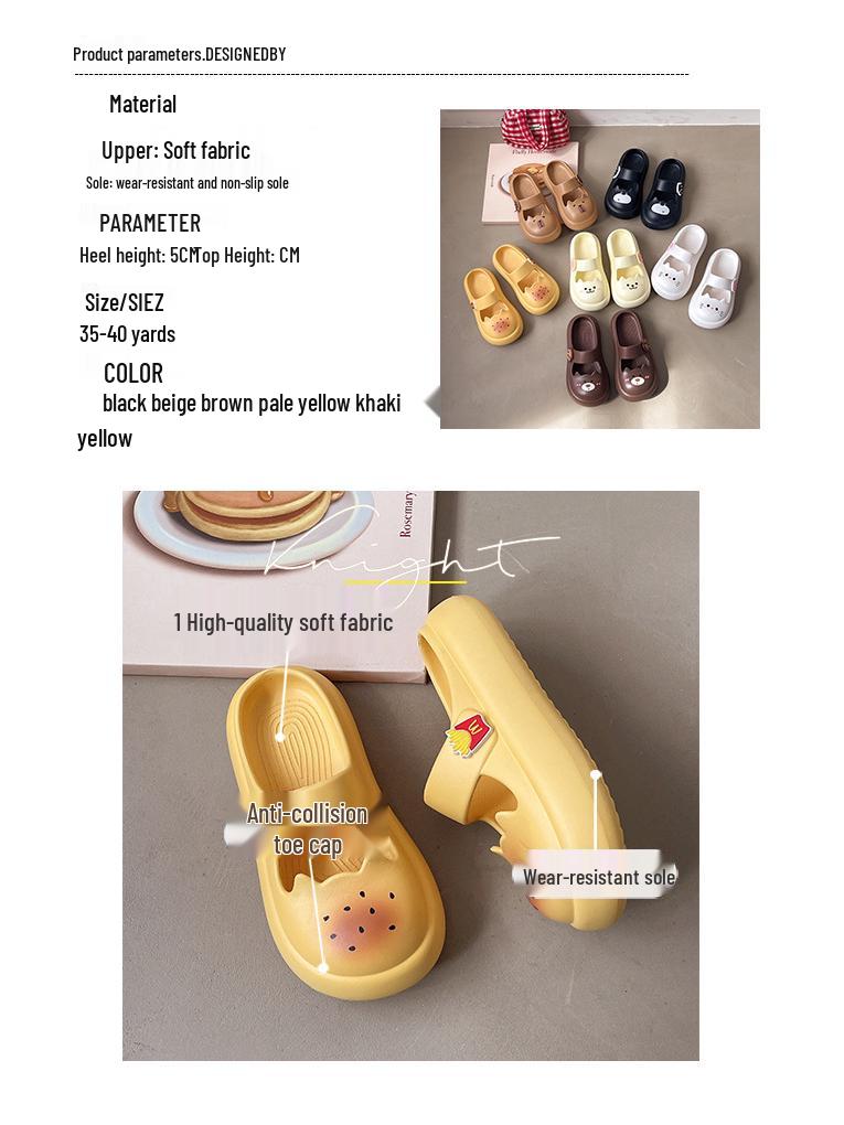 Women’s 2025 Summer Mary Jane Sandals: Non-Slip Kitten Heel, Thick Sole, Closed Toe Outdoor Slippers
